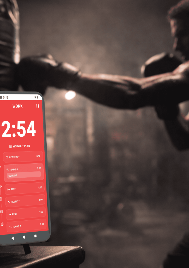 Heavy bag training with SmartFight Timer