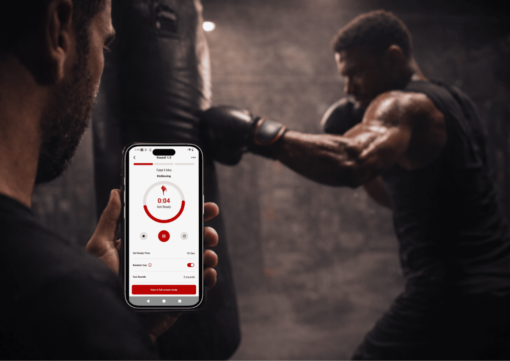 Coach using timer app in class